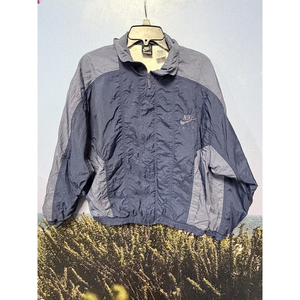 Vintage Nike Champs Sports Jacket M Blue Full Zip Windbreaker‎ Nylon 90S